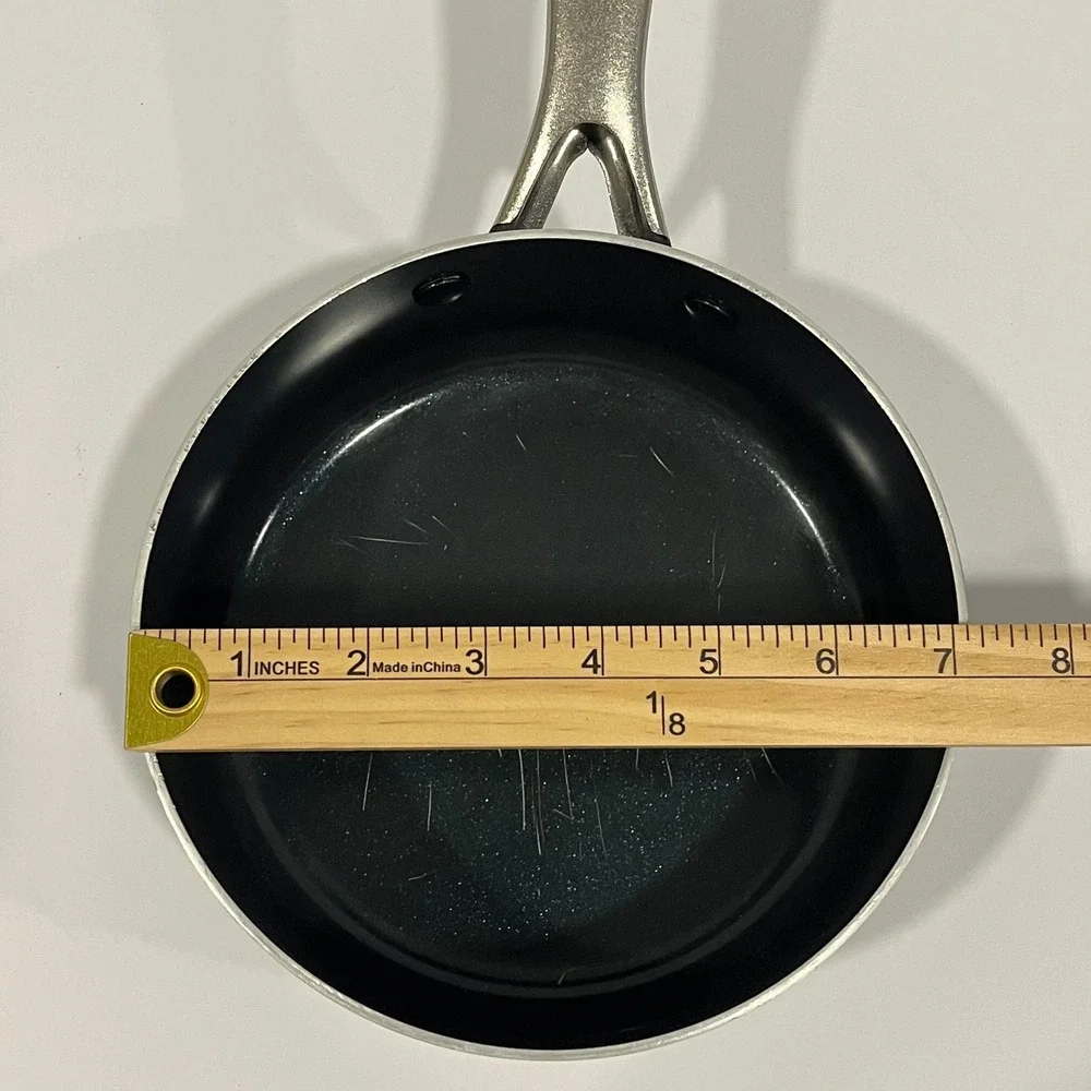 Blue Diamond Set of 3 Ceramic Non-Stick Frying Pans Pot Blue Stainless Handle
